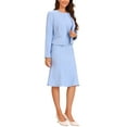 thumbnail image 4 of Conjunto de vestido de dos piezas Inspire Chic para mujer, vestido sin mangas y blazer corto, talla S, azul claro, 4 of 6