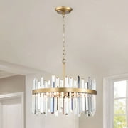 The Lighting Store Casandra 5-light Drum Crystal Glass Chandelier-Glossy Bronze - Glossy Bronze