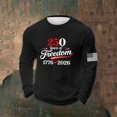 thumbnail image 2 of Mens 250 Anniversary USA Shirt Casual Crewneck Pullover Sweatshirt Long Sleeve Waffle Knit Tops 4th of July Outfits for Men, 2 of 3