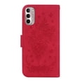 thumbnail image 5 of Wallet Case For Motorola Moto G Stylus 4G 2022, Butterfly Embossed & Cute Flower Patterned PU Leather Magnetic Clasp Flip Stand Card Slots Kickstand with Hand Strap Shockproof Cover,
Red, 5 of 8