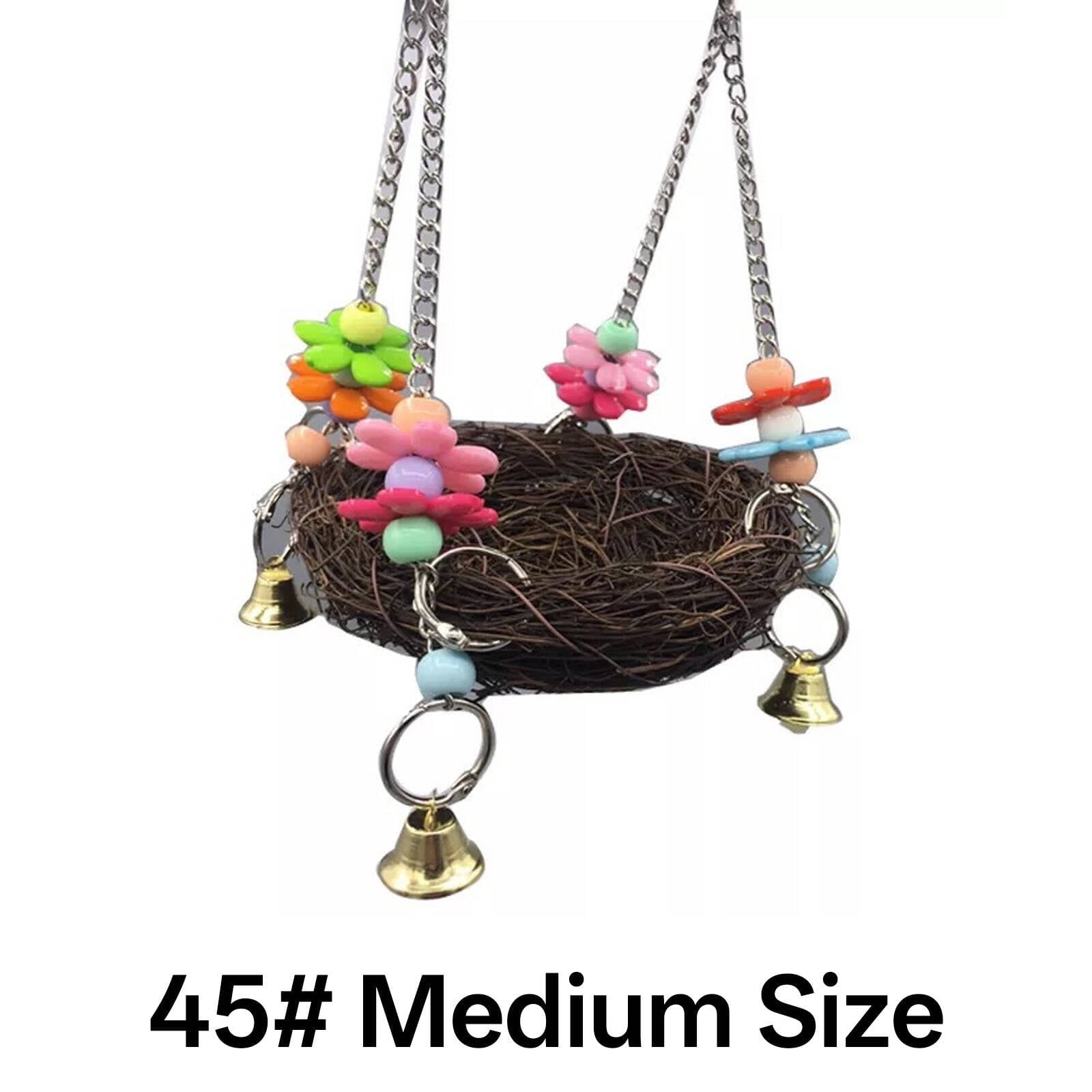 BESTSKY 2026 New Pet Bird Hanging Chew Toys Chew-Resistant Bird Toys Durable Long-Lasting Bird Cage Accessories for Parrot Canary Finch M