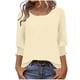 thumbnail image 3 of Sudadera para mujer,Camisa informal de poliéster con cuello redondo y mangas 3/4 para mujer, suave y transpirable, ideal para uso diario, sopatenor, 3 of 9
