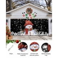 thumbnail image 2 of Garage Door Banner Cover 6 x 13 ft, Christmas Snowman with Cap Xmas Tree Snowflake Black Christmas Garage Door Decorations Holiday Christmas Backdrop Decor for Winter New Year Xmas Party, 2 of 6
