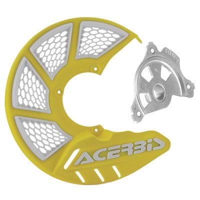 Acerbis X-Brake Vented Front Disc Cover with Mounting Kit Yellow/White for KTM 150 SX 2015-2018