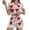 #376-Red, variant on Censtreet Pajama Set for Women 2 Piece Loungewear Short Sleeve Tops and Shorts Printed Set Soft Sleepwear