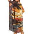 thumbnail image 2 of DISNIMO Sunset Palm Tree Print Beach Cover Ups for Women Open Front Long Kimono Swimsuit Cover up Cardigan Bikini Coverups Summer Casual Resort Wear, 2 of 6