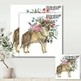 thumbnail image 4 of Designart ' Wolf With Woodland Flowers On White ' Farmhouse Canvas Wall Art Print, 4 of 4