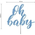 thumbnail image 2 of Oh Baby Cake Topper Blue Glitter, Baby Shower Party Decoration, Sturdy Doubled Sided Glitter, Acrylic Stick. Made in USA, 2 of 4