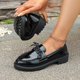 thumbnail image 4 of Xucatan Women's British Style Leather Loafers, Fashion Lace-Up Low Top Shoes with Mid Heel, Comfortable Casual & Dressy Oxfords for Women Gift, 4 of 7