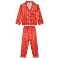 thumbnail image 2 of DARING DIVA Boys' & Girls' Christmas Family Satin Tree Print Pajamas Sets L Red, 2 of 5