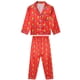 thumbnail image 2 of Inspire Chic Navidad Satén Manga Larga Botón Abajo Tops con Pantalones Estampado de Árbol Fiesta Familiar Conjuntos de Pijamas [Niños y Niñas] S Rojo, 2 of 4