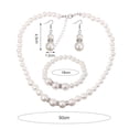 thumbnail image 6 of Shenmeida 3Pcs/set Elegant Faux Pearl Necklace Hook Earrings Bracelet Jewelry Set Simulated Pearl for Women Gift, 6 of 7