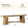 thumbnail image 2 of Finmind 59" Extra Long 2-Tier Entryway Bench, Farmhouse Wooden Shoe Storage Bench with Open Shelves, End of Bed Seat for Entryway, Hallway, Bedroom, Living Room, Natural, 2 of 7