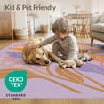 thumbnail image 3 of ODIKA 6'x9' Orange Purple Blossom Elegance Decorative Washable Area Rug Floral Harmony in Contemporary Artistic Style for Family Room, Living Mater Bedroom, Non-Slip, Easy Care, 3 of 6