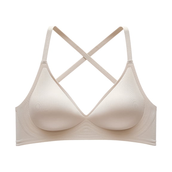 Fengactive Seamless Bras for Women Wireless Full Coverage Bralette Crisscross Back Breathable Push Up Everyday Bra