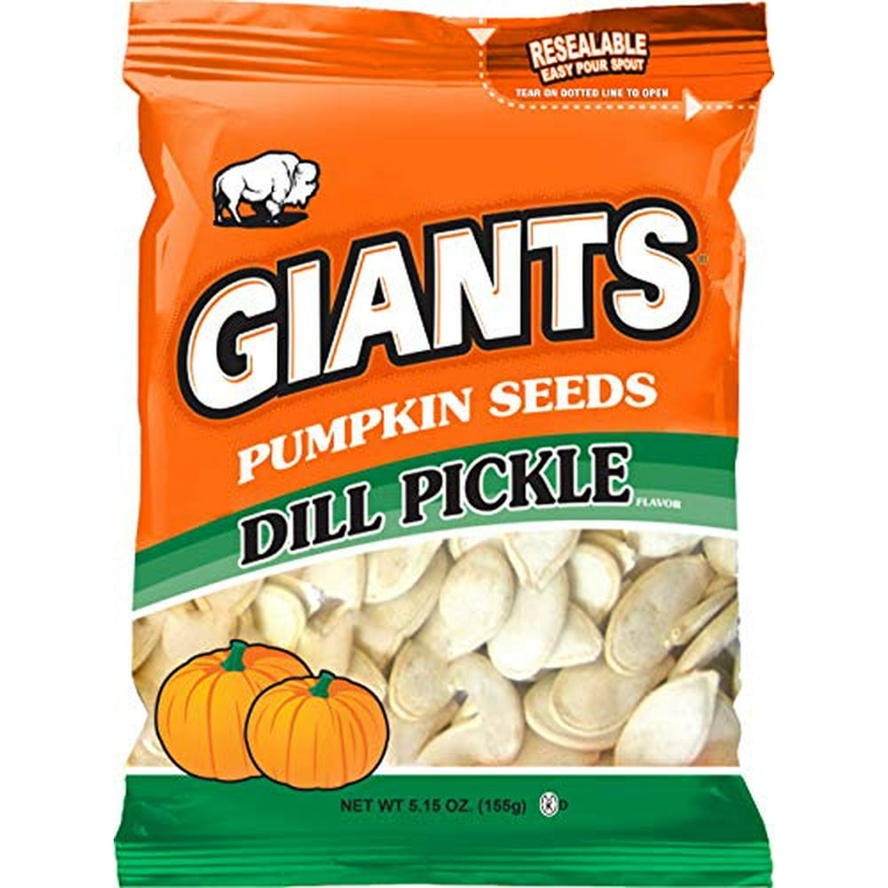 GIANTS Pumpkin Seeds, Dill Pickle Flavored Roasted 5.15 oz. (Pack of 12
