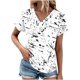 thumbnail image 2 of Fiudx Ropa de Mujer Top Informal de Primavera y Verano de Manga Corta con Cuello En V para Mujer, 2 of 5