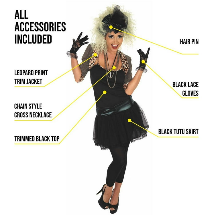 I Love The 80s Adult Costume Tutu Black Top I Love The 80s Adult Costume Tutu Black Top