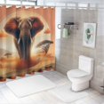 thumbnail image 7 of Orinice African Elephant Savanna Sunset Bathroom Decor Set - Colorful Luxurious Polyester Fabric Shower Curtain with Hooks 60x72, 7 of 7