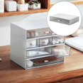 thumbnail image 5 of Home Desktop Drawer Storage Bin Counter Table Storage Box Cosmetic Makeup Organizer Hoder Case , White 1 Grid, 5 of 7