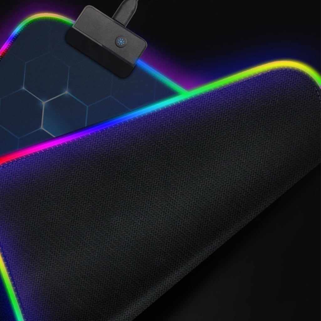 RGB Gaming Mouse Pad Waterproof Large Rubber Base Mouse Mat with 14 Types Light and Non-Slip Cool Mice Mat