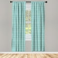 thumbnail image 3 of Ambesonne Vintage Curtains, Simplified Peacock Feathers, Pair of 28"x63", Dark Seafoam Cream, 3 of 5