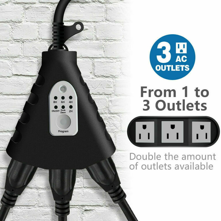 Outdoor Remote Control Outlet with Wireless Remote and Countdown Timer,  Weatherproof Light Timer Plug-in Switch - 1000 Watt 10A - Bed Bath & Beyond  - 30023413