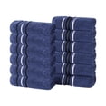 thumbnail image 2 of BNM Zero Twist Cotton Face Towel Washcloth Set of 12, Navy Blue, 2 of 19