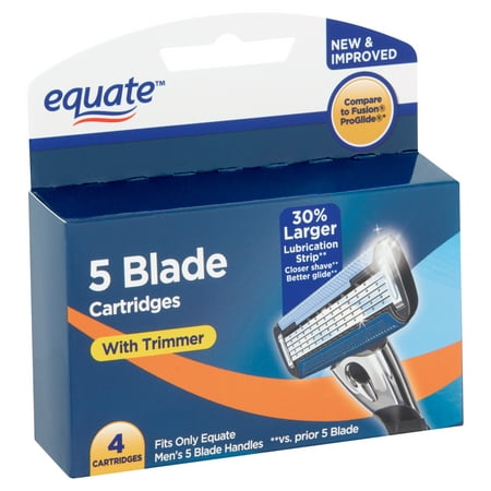 Equate 5 Blade Cartridges with Trimmer, 4 Count
