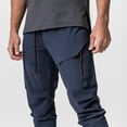 thumbnail image 4 of Herrnalise Men's Joggers Cargo Pants Solid Drawstring Quick Drying Pinching Training Pants Quick Drying Hiking Pants Trousers Ripped Denim Pants for Men For Navy,L, 4 of 6