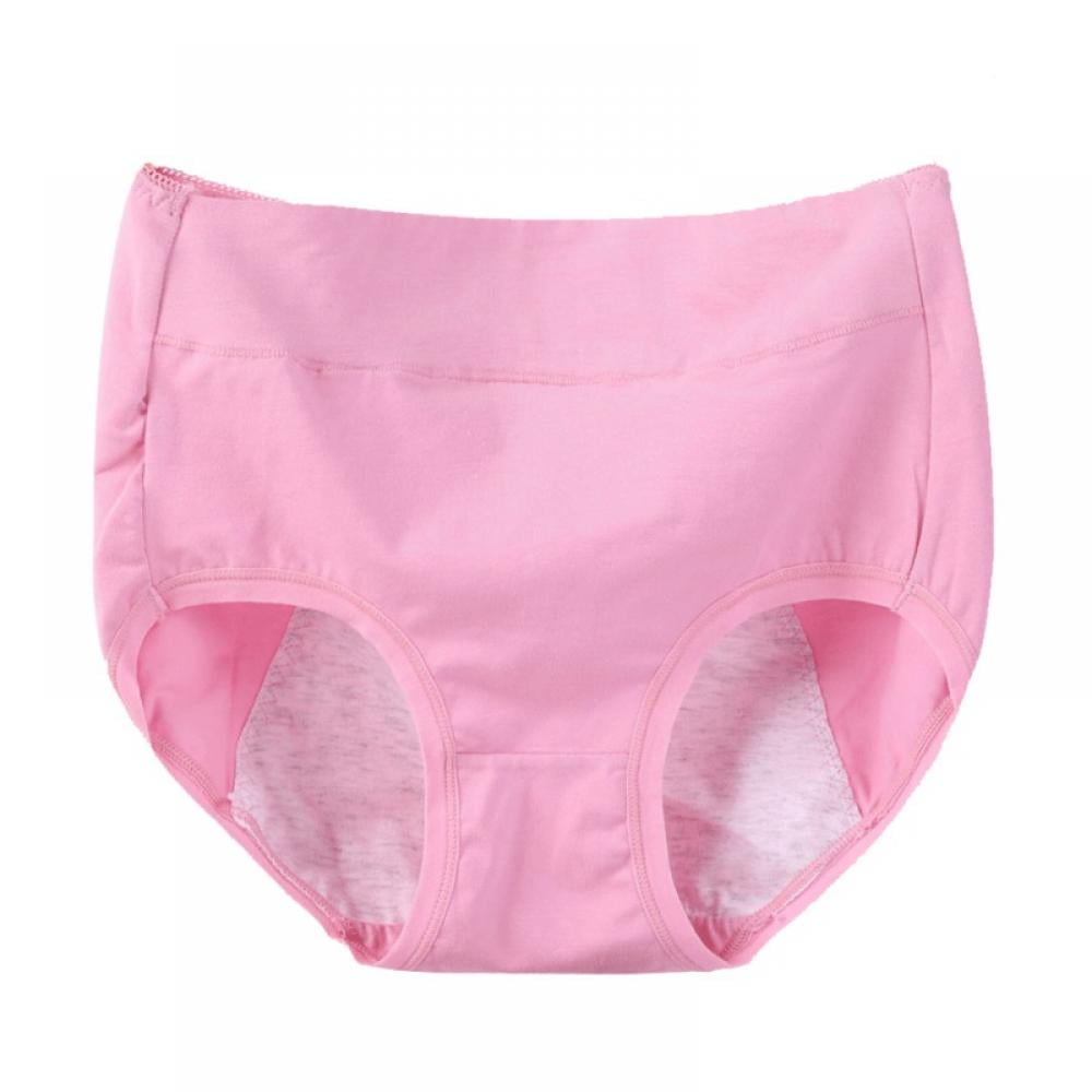 Efsteb Underwear for Women Solid Color Leak Proof Menstrual Period Panties  Underwear Physiological Waist Comfortable Breathable Briefs Knickers Pink