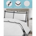 thumbnail image 3 of Full Size Quilt Bedding Set, Black Gray Grid Reversible Summer Quilt 3 Pieces, Modern Minimalist Striped Pattern Lightweight Bedspreads Coverlets with 2 Pillow Shams for All Seasons, 3 of 5