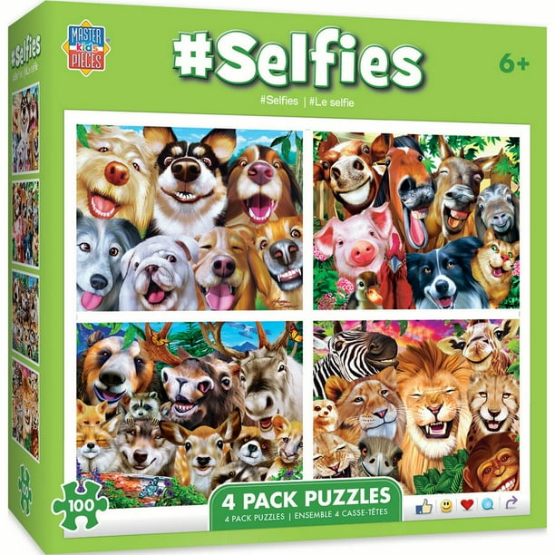 MasterPieces 4Pack Puzzles Selfies 4Pack 100 Piece Puzzle Walmart