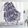 thumbnail image 1 of Ambesonne Nautical Shower Curtain, Old Sail Boat in Sea, 69"Wx70"L, Lavender, 1 of 3