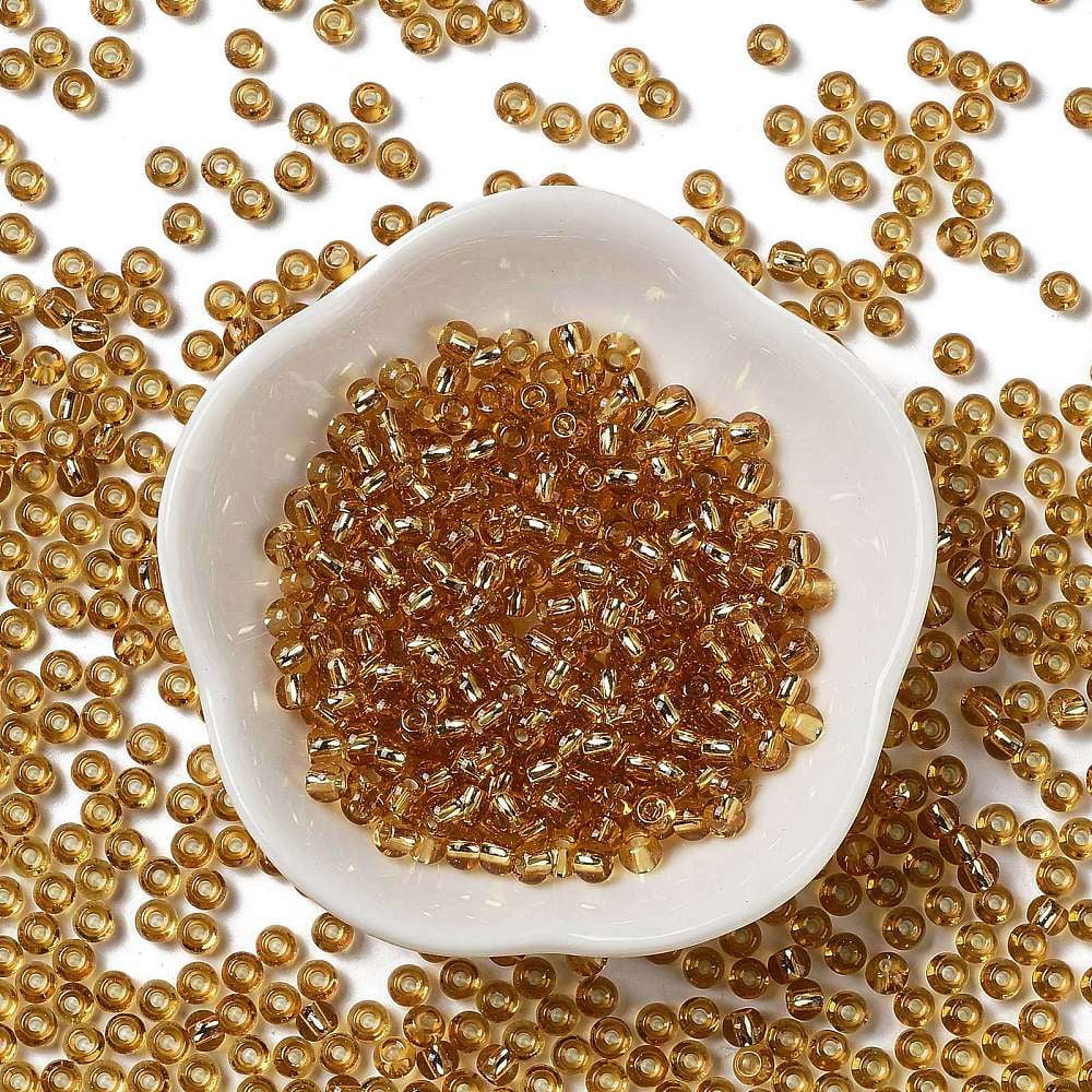 1 pound Glass Seed Beads Silver Lined Round Hole Round Peru 4x3mm Hole: 1.2mm 6429pcs/pound Glass