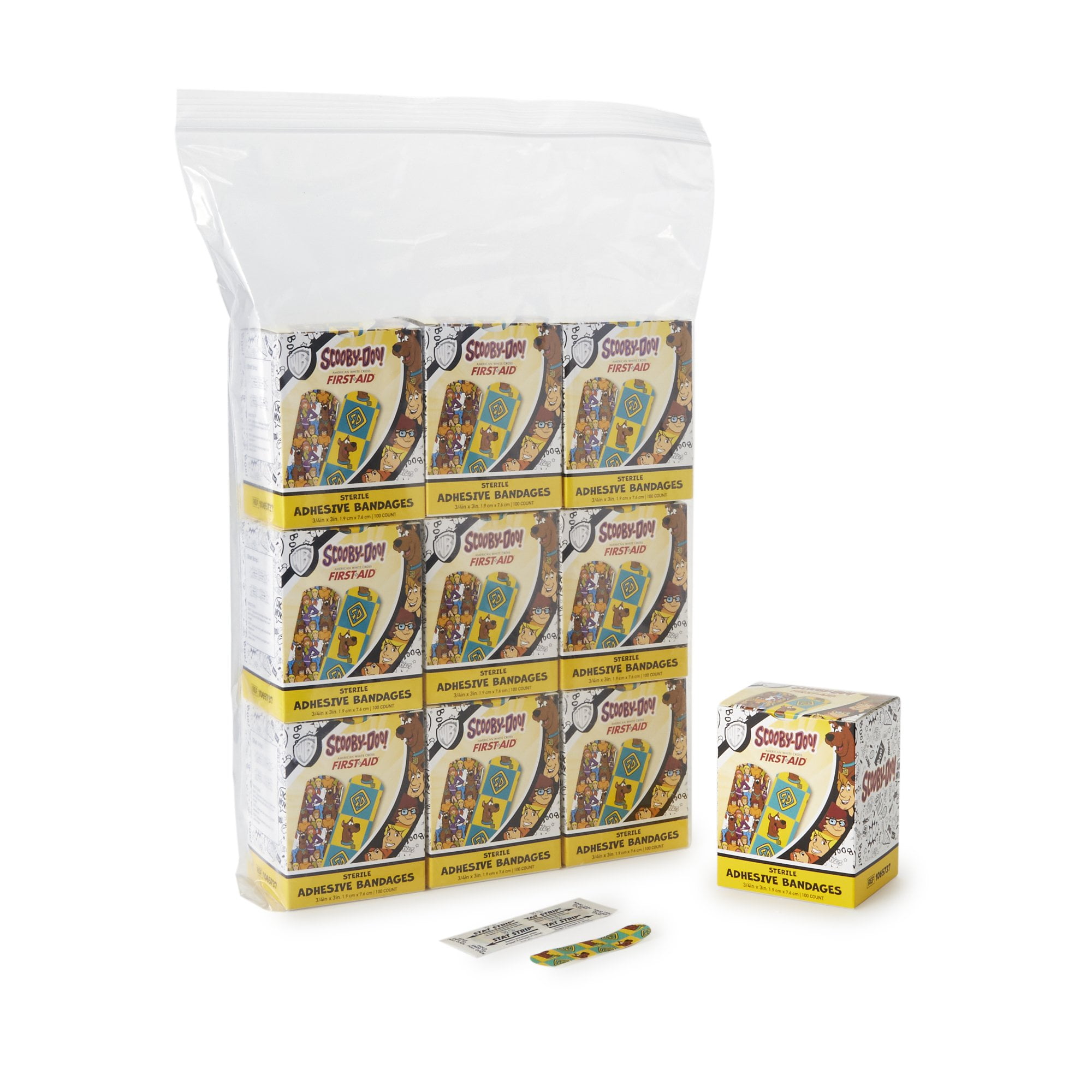 American® White Cross Stat Strip® Scooby-Doo Adhesive Strip, ¾ x 3 Inch