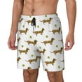 thumbnail image 2 of Uemuo Dachshund Going To Play Tennis Pattern Mens Swim Trunks Quick Dry Board Shorts with Mesh Lining, Stretch Beach Shorts Quick Dry No-Chafing Board Shorts-Small, 2 of 9