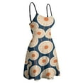 thumbnail image 4 of Orange Dandelions Navy Blue Background Sleeveless Dresses Slip Dress Women's Dresses Dresses For Womens, 4 of 6