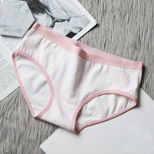 Calzoncillos de mujer, mezclas de algodón, ropa interior vintage elástica y transpirable Eccomum Rosa L