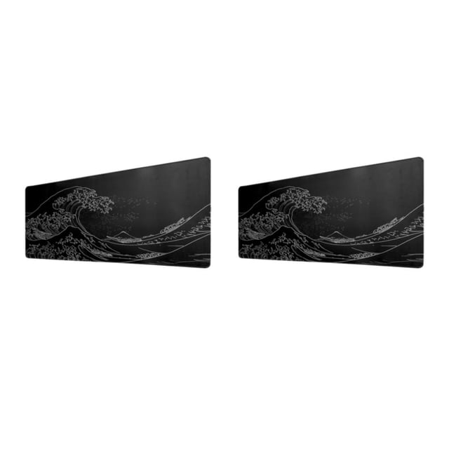Transemion Gaming Mouse Pad Nature Rubber Precision Overlock Anti Slip Bottom Even Color 300*800*3mm 2Set
