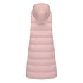 thumbnail image 6 of Women's Long Hooded Puffer Vest, Sleeveless Quilted Jacket, Packable Puffy Vest, Casual Winter Layer, Oversized Sleeveless Coat Pink XXXXL, 6 of 9