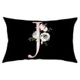 thumbnail image 2 of Beautynvta Throw Pillow Covers, Decorative and Soft Pillow Cases, Alphabet and Flowers with Pure Black Background Print Cushion Case for Living Room Home Office Decor, 11.8" x 19.7", 2 of 2