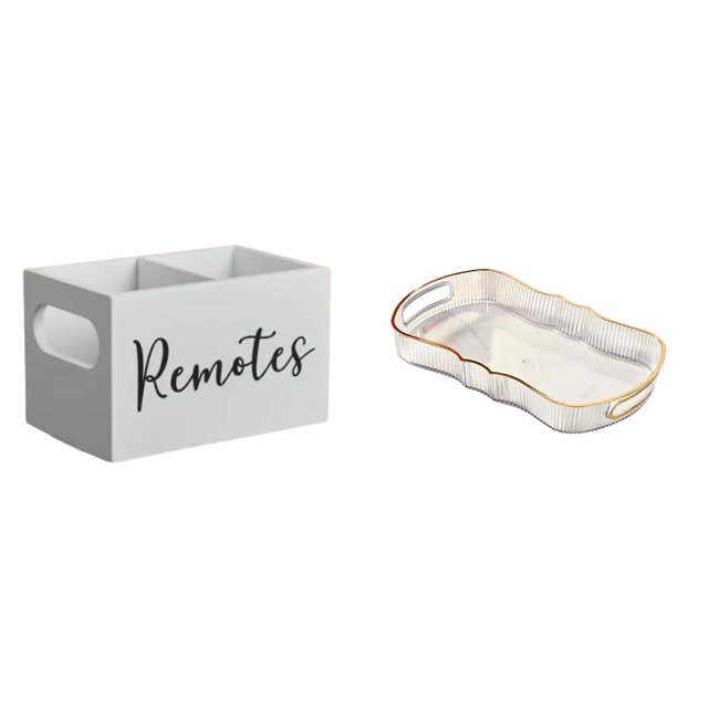 Organizador de control remoto y bandeja para servir alimentos para mesa, mesita de noche, sofá, oficina, tocador, almacenamiento de de