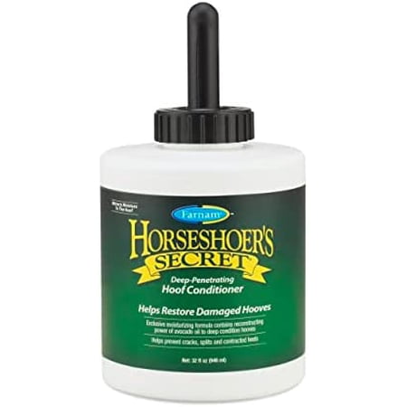 Farnam Horseshoer s Secret Deep-Penetrating Hoof Oil for Horses  Conditions Dry Hooves and Prevents Cracks  Splits and Contracted Heels  Contains Avocado Oil  32 Oz.