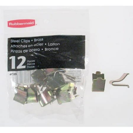 Rubbermaid Commercial Products 3 Shelf - Rubbermaid Zinc Standard Shelf Steel Clips - 12 Count