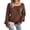 Coffee, variant on Women's Cable Knit Sweater, Womens Fall Sweaters, Crew Neck Long Sleeve Button Detail Casual Pullover