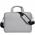thumbnail image 1 of Bolsa para computadora portátil Estuche de transporte Maletín Tela Oxford impermeable Gran capacidad para trabajo Oficina Gris 15 pulgadas, 1 of 8