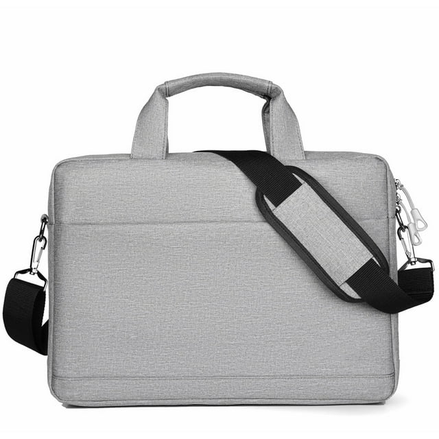 Bolsa para computadora portátil Estuche de transporte Maletín Tela Oxford impermeable Gran capacidad para trabajo Oficina Gris 15 pulgadas