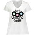 thumbnail image 3 of Inktastic Oldies but Goodies Records and Music Notes Women's Plus Size V-Neck T-Shirt, 3 of 5