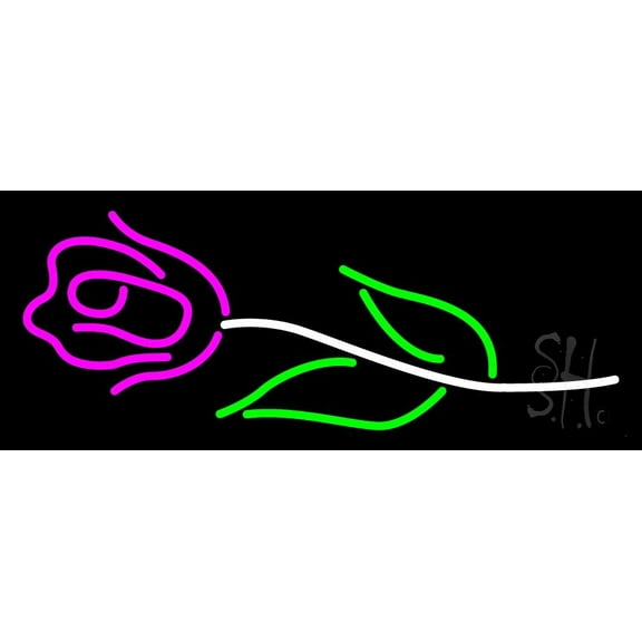 Rose Logo LED Neon Sign 10 x 24 - inches, Black Square Cut Acrylic Backing, with Dimmer - Bright and Premium built indoor LED Neon Sign for Defence Force.